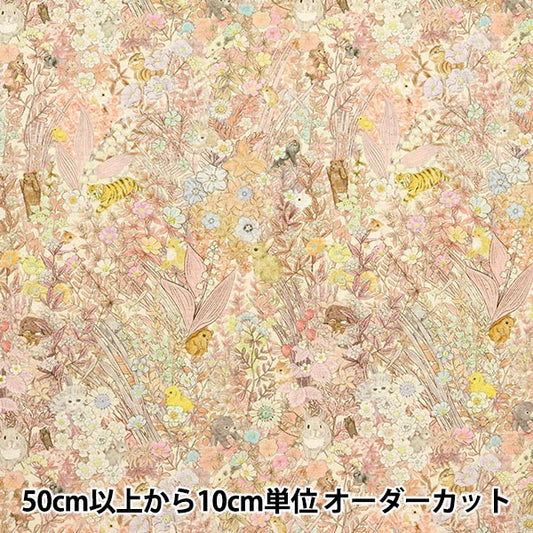 [From quantity 5] Fabric "Cotton linenSheetingPrint 22fabric Botanical Flower Pink DP-4855-2B]