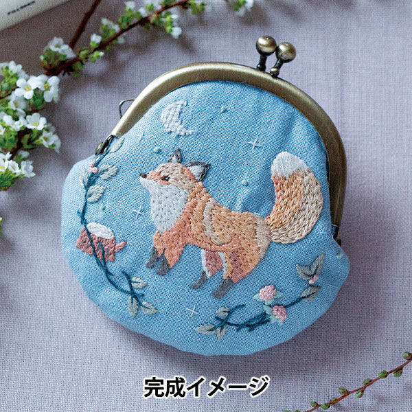 刺しゅうキット 『Chicchiさんの動物刺繍キット 眩い月の森とキツネ