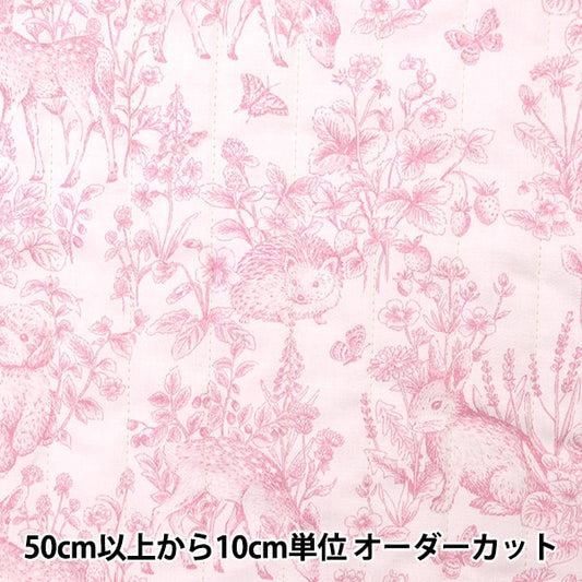 [De la cantidad 5] Fabric "Edredón de satén de algodón Nerolo Rose Garden Cherry Pink NRF-01Q-CP"