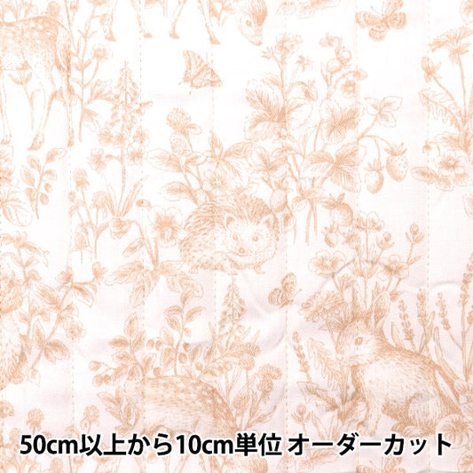 [From quantity 5] Fabric "Cotton Satin Quilt Nerori Rose Garden Beige NRF-01Q-BE"