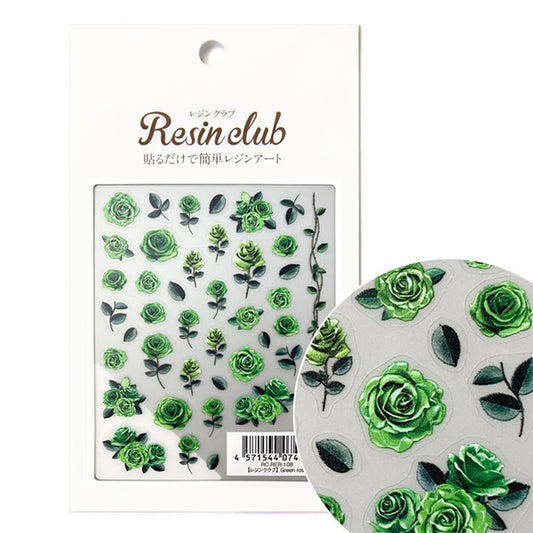 Materiale in resina "Rosa rosa verde a doppia faccia RC-RER-108" Resin Club