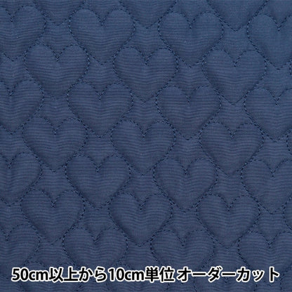 [From quantity 5] Fabric "Quilting Nerori Rose Heart Quilt Navy NRF-05H-NV"