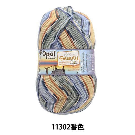 ソックヤーン 毛糸 『ビューティー3 ウェルネス 4ply 11302番色』 Opal オパール