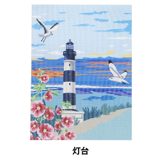 Embroidery kit "Print Canvas Lighthouse C2209" DMC Dewem Sea