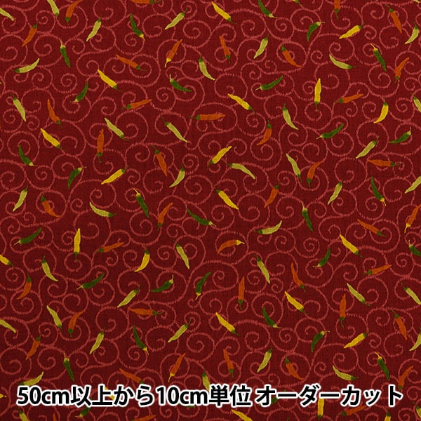 [From quantity 5] Fabric 『Sheeting Japanese pattern pepper red 88234-1-4]