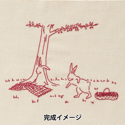 자수키트 "자수프린트 크로스 아키 타카 하시 토끼 피크닉 라이트 꿀 542314] Lecien Lecien 코스모 코스모