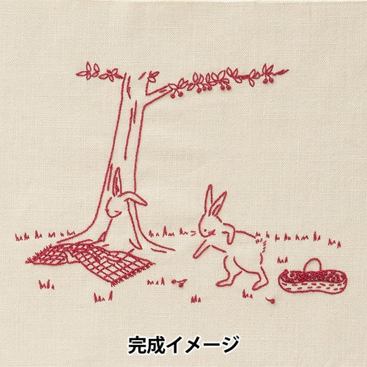 자수키트 "자수프린트 크로스 아키 타카 하시 토끼 피크닉 라이트 꿀 542314] Lecien Lecien 코스모 코스모