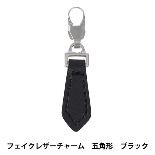 CernieraFascino "CernieraDecorativo in pelle finta pentagono nera FDC-06" KIYOHARA