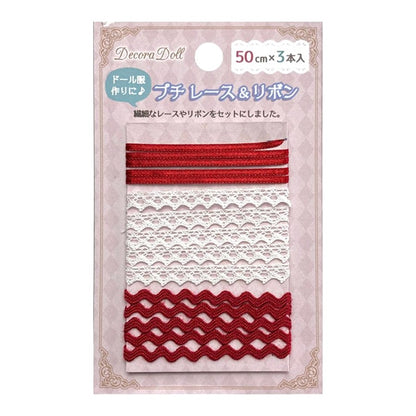 Handwerksteile "Decorador Petit Race & Ribbon Set Red DDR-03"