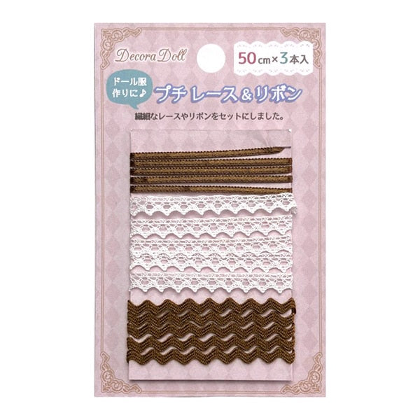 手工艺品零件“装饰petit Race＆Ribbon Set Brown DDR-05”