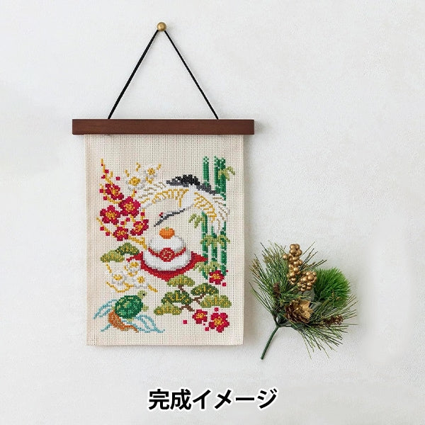 刺繡套件“交叉縫製生活華麗的季節性娛樂一月新年慶祝活動5222301” lecien Lecien Cosmo Cosmo