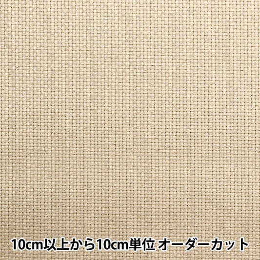 [From quantity 1] Embroidery Fabric "Lamejava Cross 55 14 Counts 55 Natural Beige x Gold 215525" LECIEN Lecien COSMO Cosmo