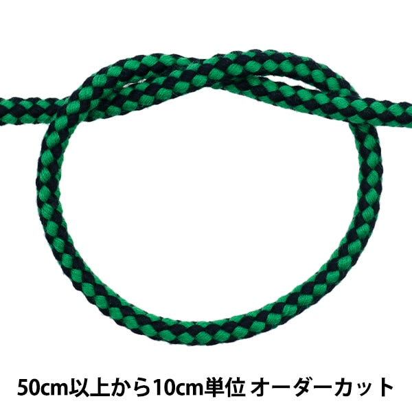 [From quantity 5] Craft Cord "Japanese-style circle string black x green 870-1"