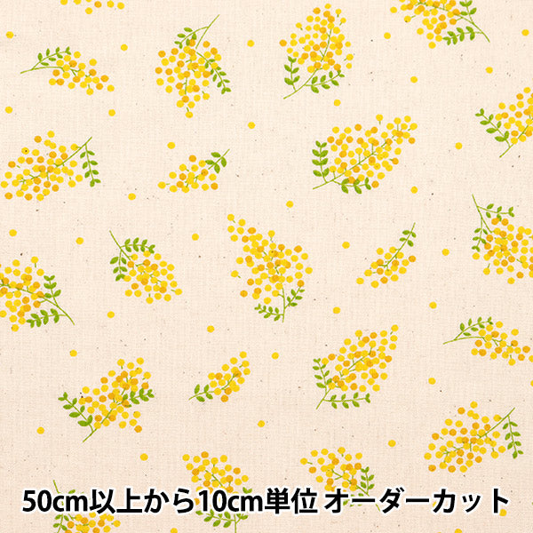 [From quantity 5] Fabric 『Sheeting Mimosa Natural Semimo-Na]