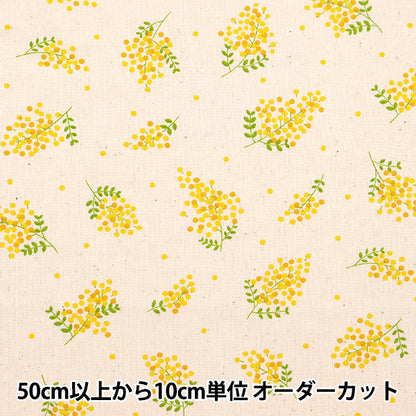 [From quantity 5] Fabric 『Sheeting Mimosa Natural Semimo-Na]