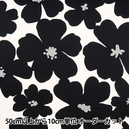 [From quantity 5] Fabric "Twill Anemone Garden Black TWFLANE-BK"