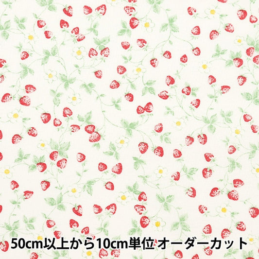 [From quantity 5] Fabric 『Sheeting Ichigo White NO-STRA-A]