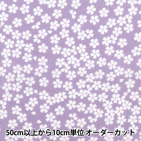 [From quantity 5] Fabric 『Sheeting Sakura Snowstorm Purple NO-SAKURA-B]