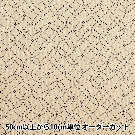 [From quantity 5] Fabric 『Sheeting Treasure beige 88222-11-1]