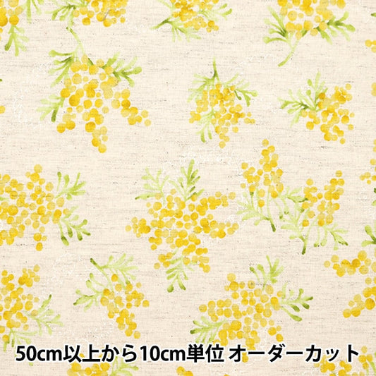 [Dalla quantità 5] tessuto "sedute di lino di cotone MIMOZA Bouquet Pattern A YKA-19040-1A" Kokka Cocka