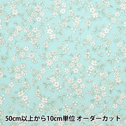 [From quantity 5] Fabric 『Sheeting Sketch Flower Mini Mint Green NO-FLLIS-B]