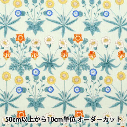 [From quantity 5] Fabric 『Sheeting V & A Daisy Green VA10014-C]