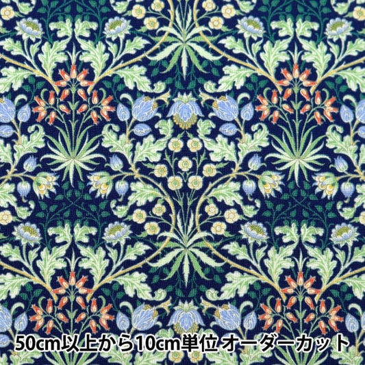 [From quantity 5] Fabric 『Sheeting V & A Hyacinth Navy VA10015-D]