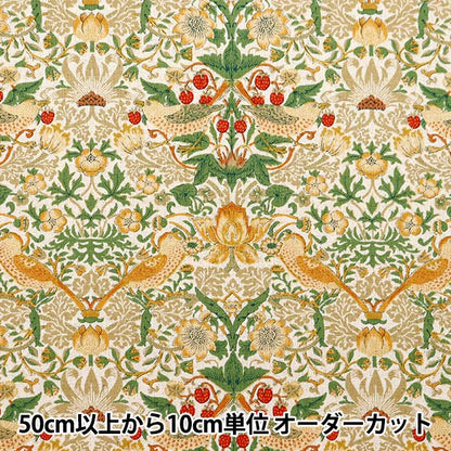 [From quantity 5] Fabric "Cotton linen canvas V & A strawberry thief beige va10018-A"