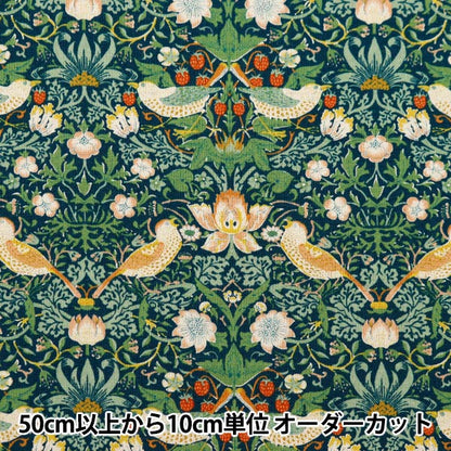 [De la quantité 5] tissu "Coton hee toile v & a Strawberry Thief Green VA10018-D"