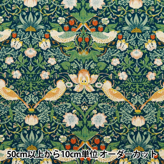 [De la cantidad 5] Fabric "Cotton Hee Canvas V & A Strawberry Thief verde VA10018-D"