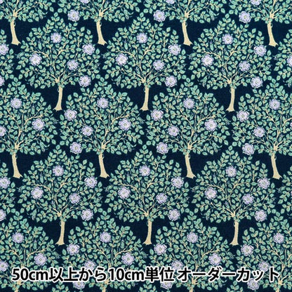 [From quantity 5] Fabric 『Lawn V & A Rose Tree Navy VA10021-D]