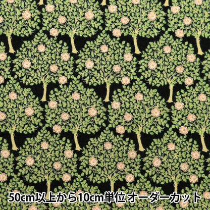 [From quantity 5] Fabric 『Lawn V & A Rose Tree Black VA10021-E]