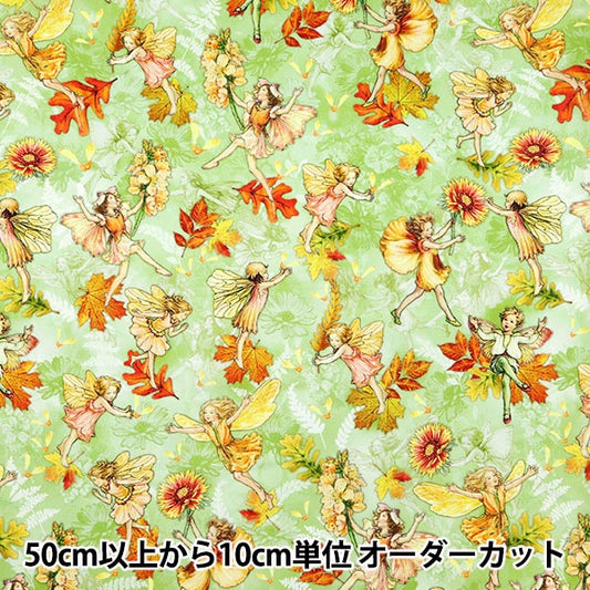 [De la cantidad 5] Fabric "USA Cotton Fares Fairies Patrón de hadas DDC1523-Sage"