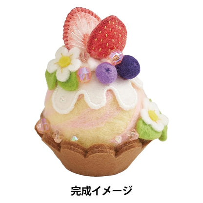 Needle feltingKit "Sweets Pink Cushion Strawberry PCC-1" Sun Felt Sunfeld