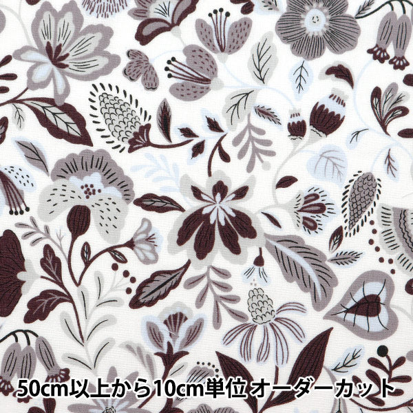 [From quantity 5] Fabric 『SheetingAngel Software NOVA Nordic Flower NSE-NOFL-BR] KOKKA