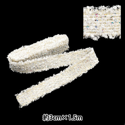 الحرف اليدويةالزركشة `` يتوهم تويدالزركشة العرض 3 سم × 1.5 م FB30-6''