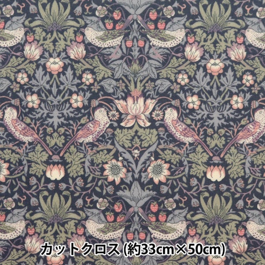 Tissu "Liberty tissu lamed Cut Cross Environ 33 x 50 cm Voleur de fraises RC3635061J22H" Liberty Japan Liberty Japan