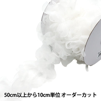 [수량 5에서] 브레이드 "꽃 모티프 테이프 흰색 FMC-3--"