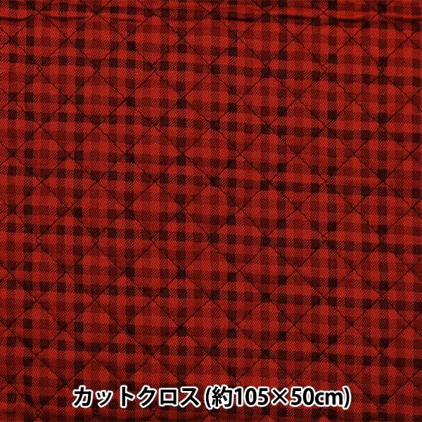 Fabric "Twill quilt basic gingham Cut Cloth Approximately 105 x 50cm Red x Black CQ88320-4-1]