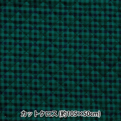 천・원단 "Twill Quilt Basic Gingham 컷 천 약 105 x 50cm 그린 x 검은 CQ88320-4-3]