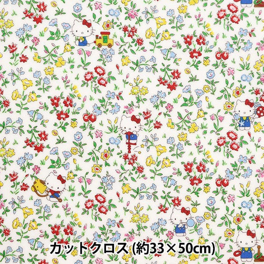 Fabric "Liberty Fabric laminato Croce tagliata a circa 33 x 50 cm Hello Kitty 50th Anniversary Playground CRDC33498J24A" Liberty Japan