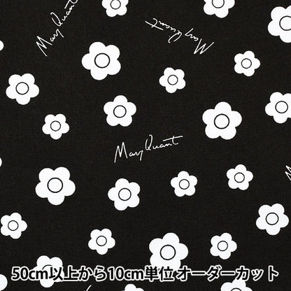 [Aus Menge 5] Stoff 『Oxford Mary Quant Small Blume Black AP1020S-1E]