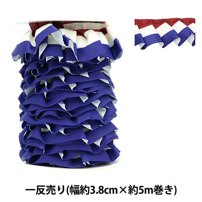 Frill Ribbon "National Flag Pattern Glog Run Ribbon Frill 5m Larghezza del vento 3,8 cm Classico N76600"