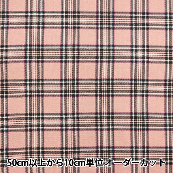 [수량 5에서] 천・원단 『옥스 Tartan Check Soft Pink Check-B]