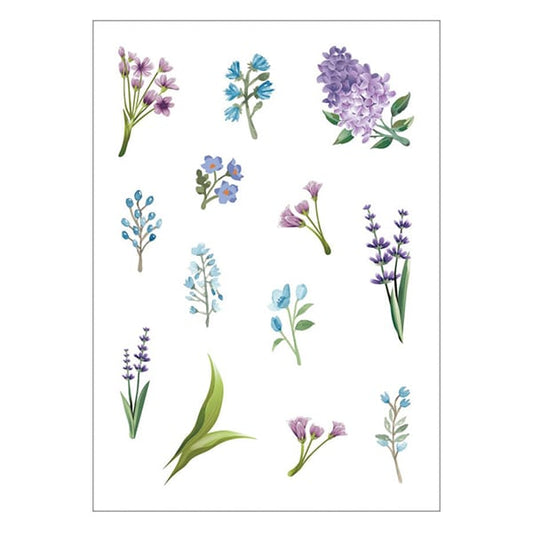 Matériau en résine "One Touch Transfer Seal Small Flower Flower Purple Bleu Type Ate-274" Eruberu Elbert