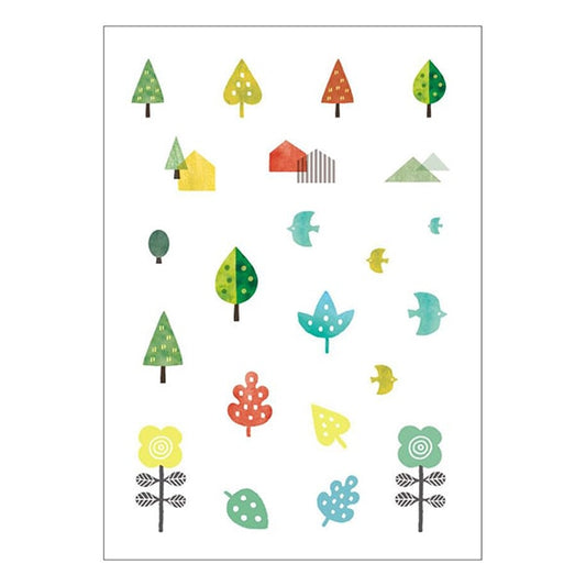 Resin material "One-touch transfer sticker small flower flower scandinavian tree bird house ATE-279" Eruberu Elbert