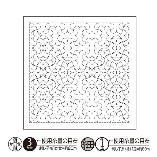 Broderie Tissu "Hanachikin Tissu Pack Wataru Hemi-Round Tsugi White H-1125" Olympus ou Impass