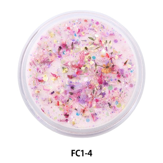 Matériau en résine "Collection de fleurs en poudre en acrylique 1 4e couleur fc1-4" Smint Esmint