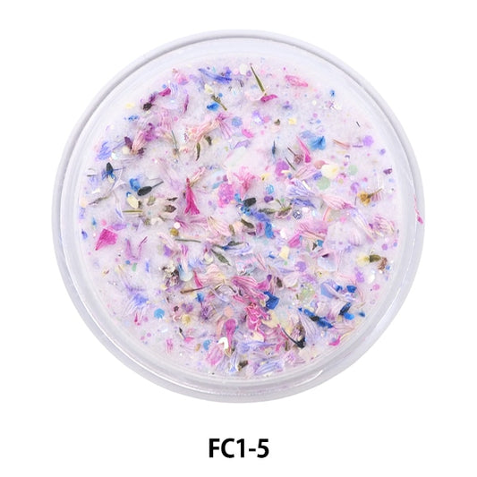 Matériau en résine "Collection de fleurs en poudre en acrylique 1 5 Color FC1-5" Smint Esmint