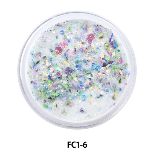 Matériau en résine "Collection de fleurs en poudre en acrylique 1 6e couleur fc1-6" Smint Esmint